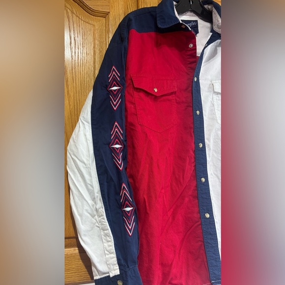 Vintage Wrangler Pearl Snap Western Cowboy Shirt Men's Large EUC - Picture 3 of 8